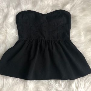 Cute strapless black top